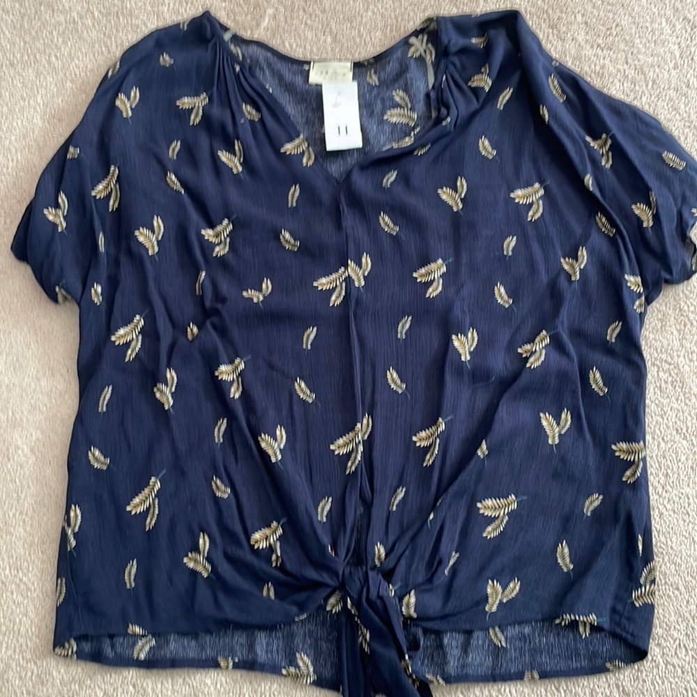 Blue Tie Top